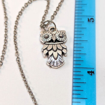 Owl Pendant Necklace Antique Silver - Image 2