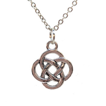 Celtic Knot Round Antique Silver Necklace