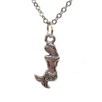 Dainty Mermaid Antique Silver Necklace