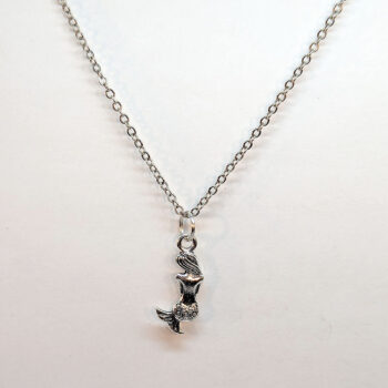 Dainty Mermaid Antique Silver Necklace - Image 3