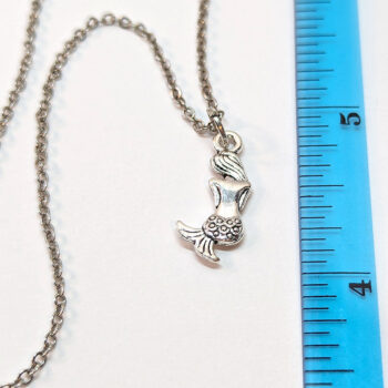 Dainty Mermaid Antique Silver Necklace - Image 2