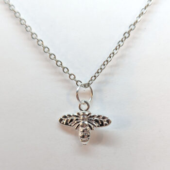 Silver Small Bee Necklace - Image 4