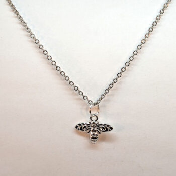 Silver Small Bee Necklace - Image 3