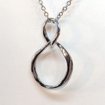 Irregular Double Hoop Modern Silver Necklace