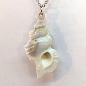 Acrylic Marble Cream Brown Marble Miter Shell Necklace