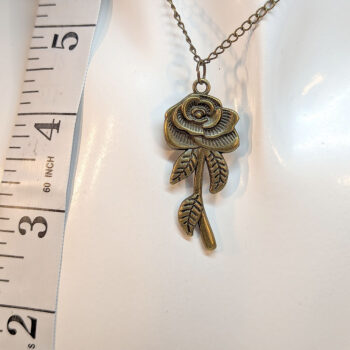 Antique Bronze Rose Necklace - Image 3