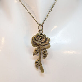 Antique Bronze Rose Necklace - Image 2