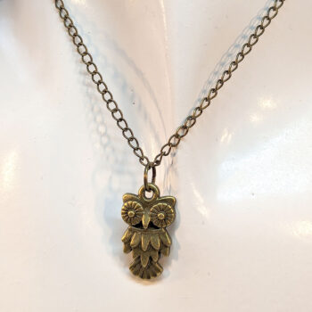 Owl Pendant Necklace Antique Bronze - Image 3