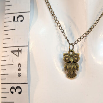 Owl Pendant Necklace Antique Bronze - Image 2