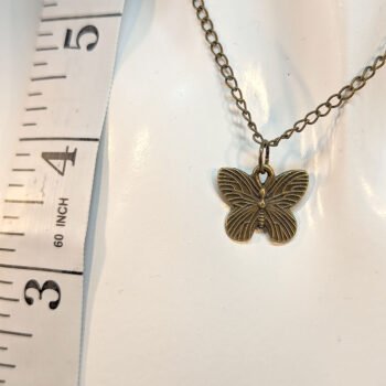 Small Butterfly Vintage Style Antique Bronze Necklace - Image 3