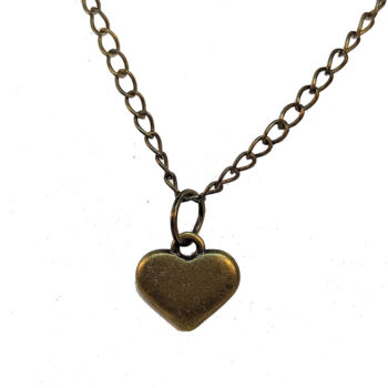 Antique Bronze Double-Sided Puffy Heart Necklace