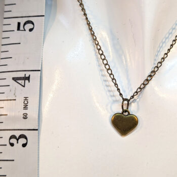 Antique Bronze Double-Sided Puffy Heart Necklace - Image 2