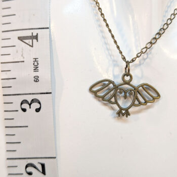 Hollow Flying Owl Antique Bronze Necklace - Image 2