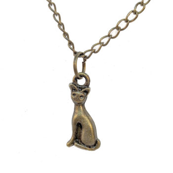 Antique Bronze Cat Vintage Style Necklace