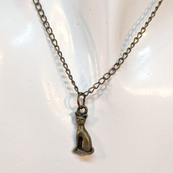 Antique Bronze Cat Vintage Style Necklace - Image 3