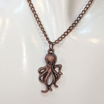 Antique Copper Octopus Sea life Necklace - Image 3