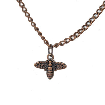 Antique Copper Small Bee Necklace