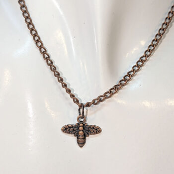 Antique Copper Small Bee Necklace - Image 3