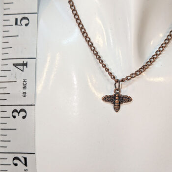 Antique Copper Small Bee Necklace - Image 2