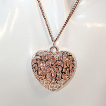 Rose Gold Large Hollow Heart Necklace