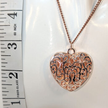 Rose Gold Large Hollow Heart Necklace - Image 2