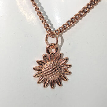 Rose Gold Small Sunflower Flower Necklace