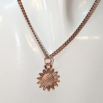 Rose Gold Small Sunflower Flower Necklace - Image 3