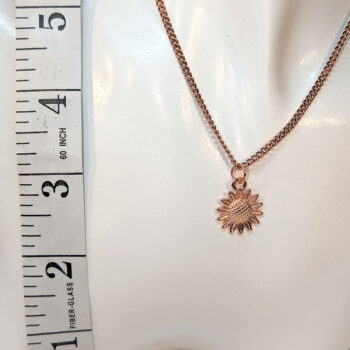 Rose Gold Small Sunflower Flower Necklace - Image 2