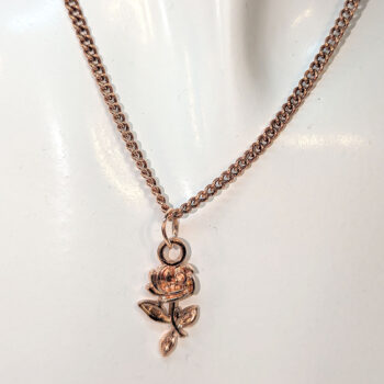 Small Rose Gold Rose Flower Necklace - Image 4