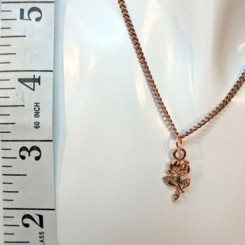 Small Rose Gold Rose Flower Necklace - Image 3