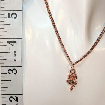 Small Rose Gold Rose Flower Necklace - Image 2