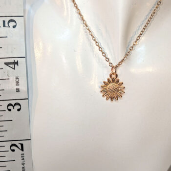 KC Gold Small Sunflower Flower Necklace - Image 3