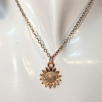 KC Gold Small Sunflower Flower Necklace - Image 2