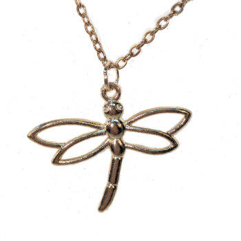 Hollow Dragonfly Necklace KC Gold