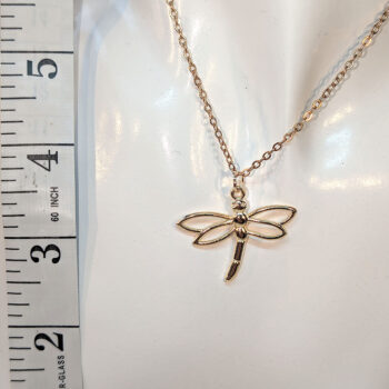 Hollow Dragonfly Necklace KC Gold - Image 3