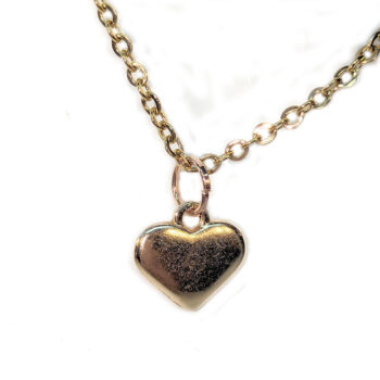 KC Gold Double-Sided Puffy Heart Necklace