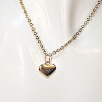 KC Gold Double-Sided Puffy Heart Necklace - Image 3