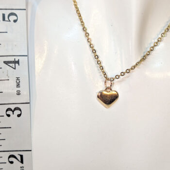 KC Gold Double-Sided Puffy Heart Necklace - Image 2