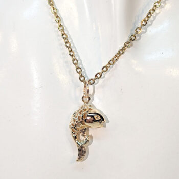 KC Gold Hollow Jumping Fish Goldfish Necklace - Image 3