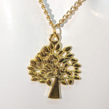 Gold Tree With Leaves Necklace