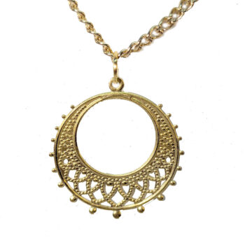 Gold Lightweight Filigree Hoop Necklace