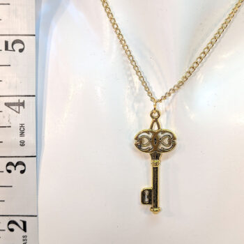 Antique Gold Decorative Key Necklace - Image 2