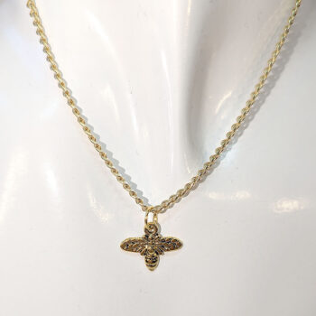 Gold Small Bee Necklace - Image 3