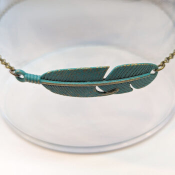 Antique Bronze Patina Feather Bracelet / Anklet