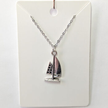 Antique Silver Sail Boat Necklace - Image 4