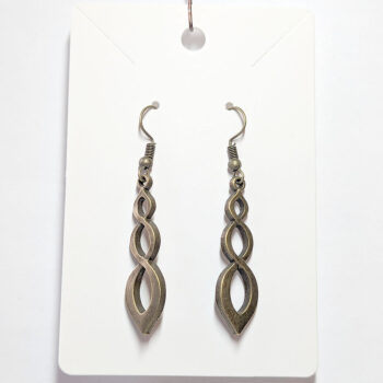 Antique Bronze Modern Triple Oval Drop Geometrical Earrings - Image 4