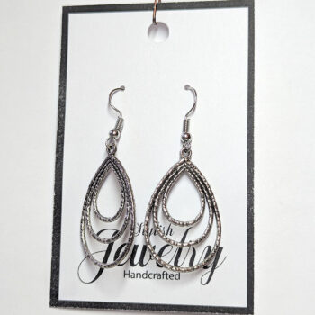 Silver Triple Teardrop Earrings - Image 3