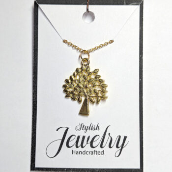 Gold Tree With Leaves Necklace - Image 4