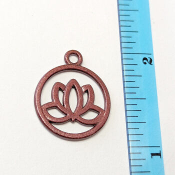 Lotus Flower Yoga Hollow Hoop Charm Antique Copper - Image 2