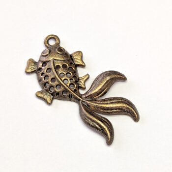 Goldfish Fish Charm Hollow Antique Bronze